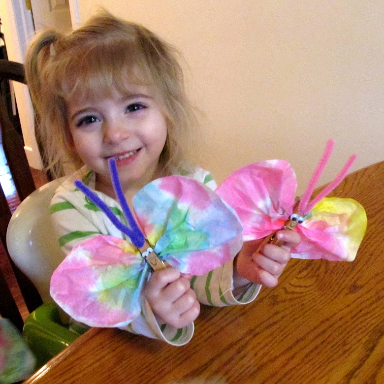 Spring Craft for Kids: Coffee Filter Butterflies