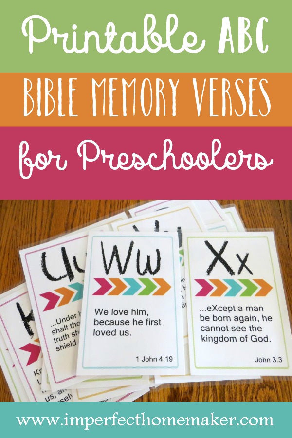 Printable ABC Bible Memory Verses for Preschoolers
