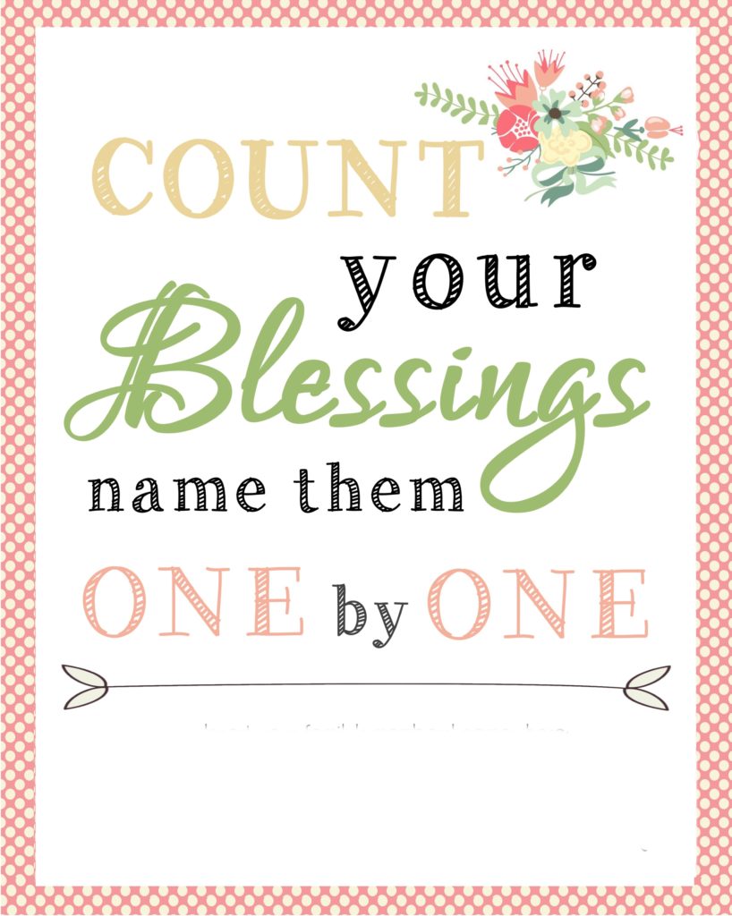 Count your blessings printable - awesome last minute gift idea for mom or grandma!