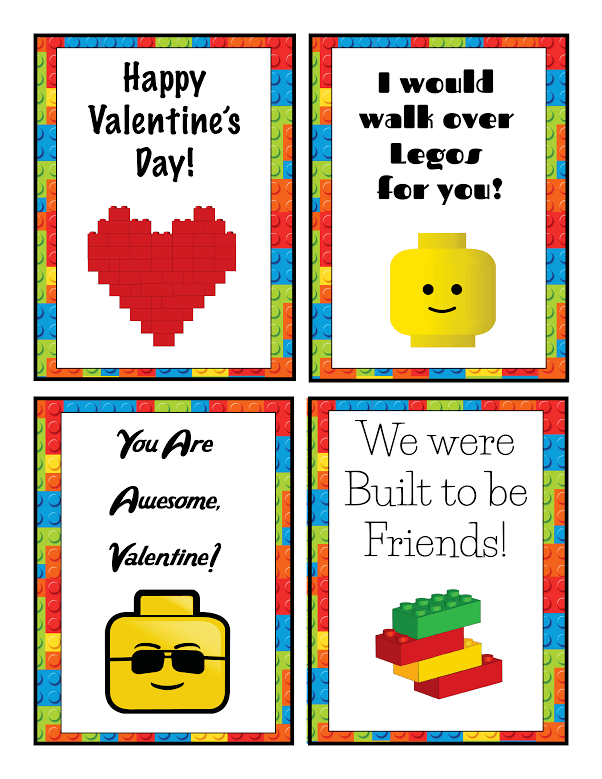 Printable Lego Valentines